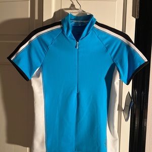 NWT shebeest blue  retro cycling jersey.